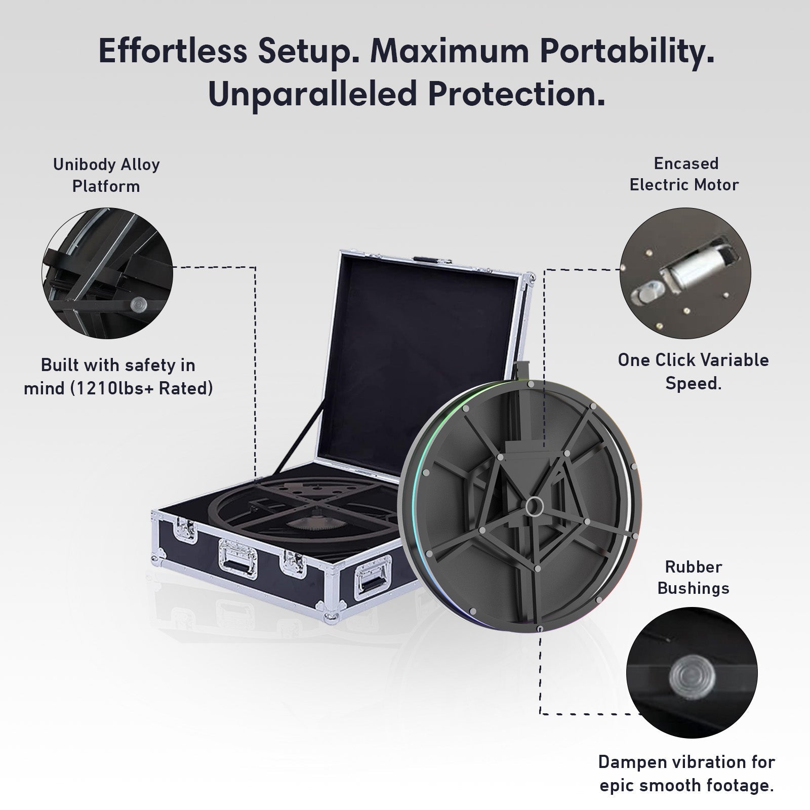 Source 360 Photo Booth Carbon Steel - Automatic Spin - Flight Case